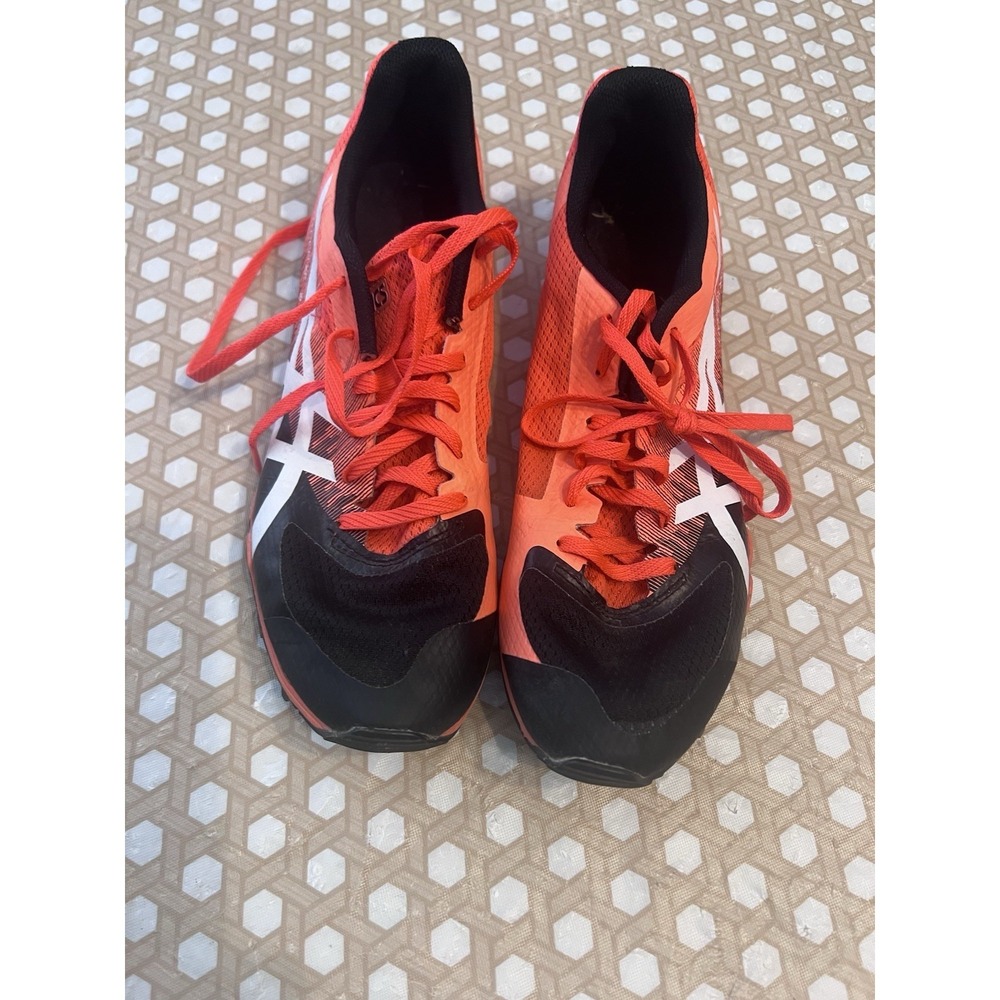 Asics ‎ Hyper XC 2  Running Cleats Shoes Sneakers Size 7.5 Orange And Black